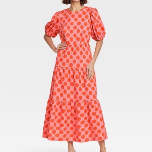 Who What Wear Dresses & Skirts - Who What Where Orange Polka Dot Dresss